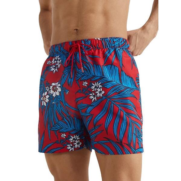 Ανδρικό Μαγιό Tommy Hilfiger Medium Drawstring Print Tropic March Primary Red UM0UM02827-0LI