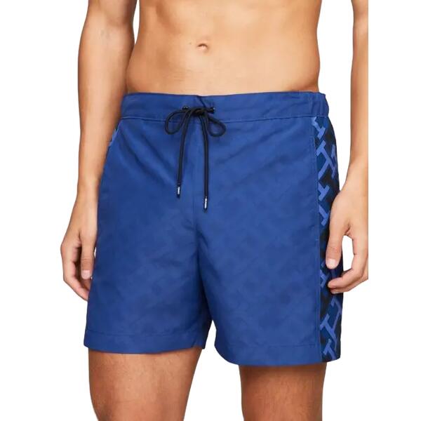 Ανδρικό Μαγιό Tommy Hilfiger Sf Medium Drawstring Print Reactive Monogram Desert Sky UM0UM03211-0G3