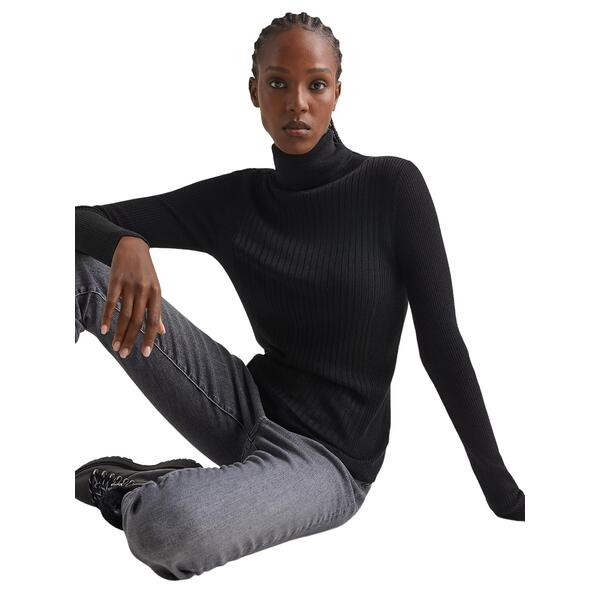 Γυναικείο Πουλόβερ Tommy Hilfiger Lyocell Silk Roll-Nk Sweater Black WW0WW35869-BDS