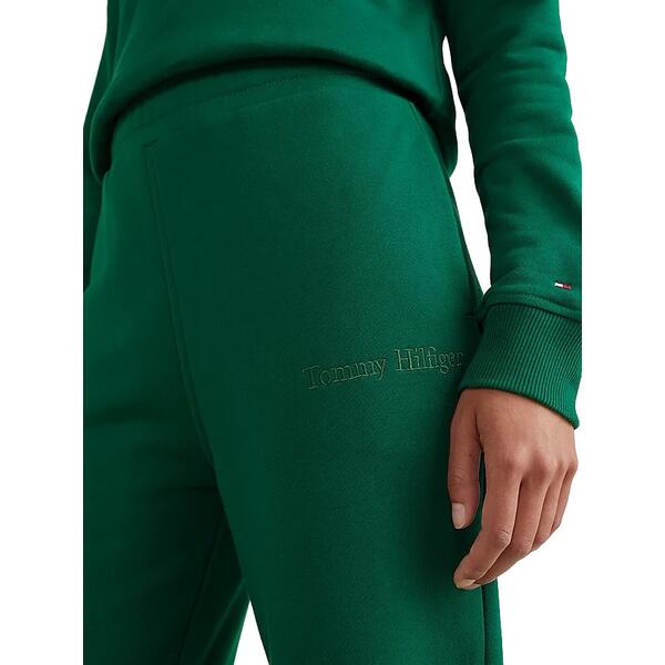 Γυναικεία Φόρμα Tommy Hilfiger Tapered Terry Vlvt Trim Swtpants Prep Green WW0WW37075-L4OR