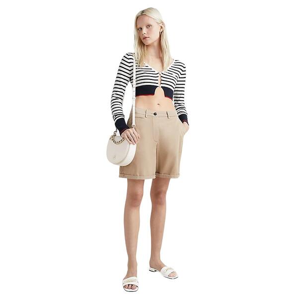 Γυναικείο Σορτς Tommy Hilfiger Co Blend Chino Short Beige WW0WW37772-AEG