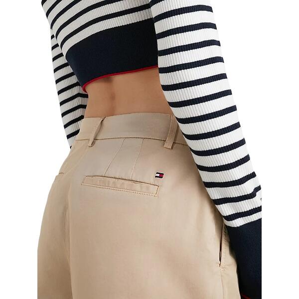 Γυναικείο Σορτς Tommy Hilfiger Co Blend Chino Short Beige WW0WW37772-AEG