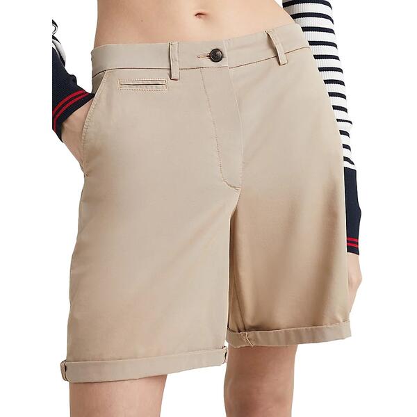 Γυναικείο Σορτς Tommy Hilfiger Co Blend Chino Short Beige WW0WW37772-AEG