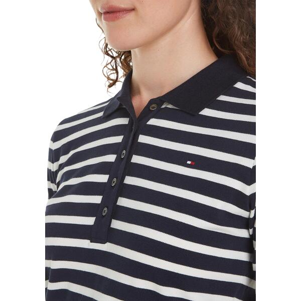 Γυναικείο Polo Tommy Hilfiger 1985 Reg Pique Stripe Polo Ss Breton Desert Sky/Ecru WW0WW39531-0A6