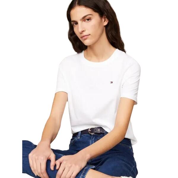Γυναικείο T-shirt Tommy Hilfiger Modern Regular C Nk Ss Th Optic White WW0WW39848-YCF