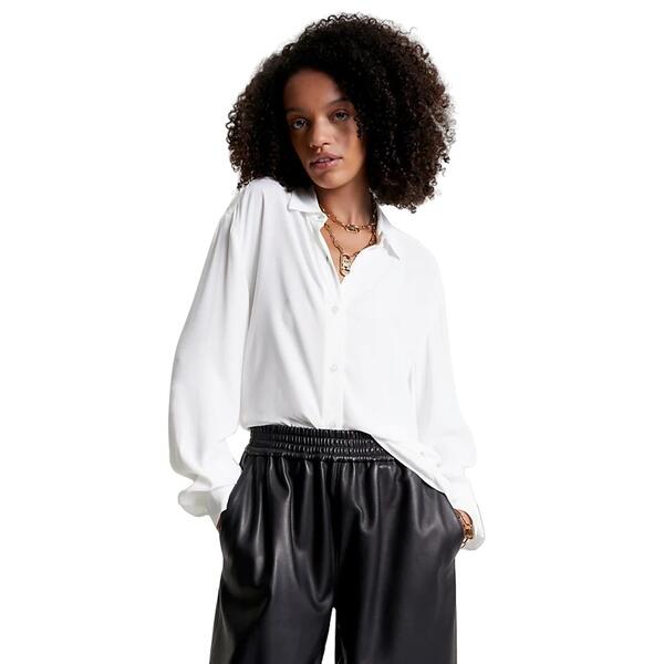 Γυναικείο Πουκάμισο Tommy Hilfiger Viscose Crepe Fluid Shirt Ls Ecru WW0WW40359-YBL