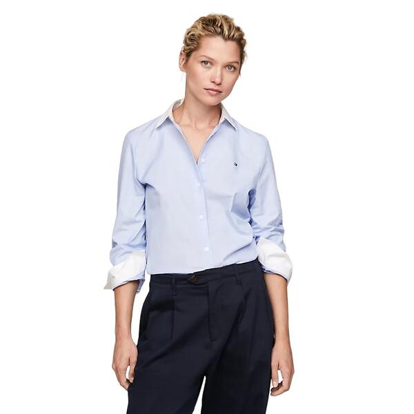 Γυναικείο Πουκάμισο Tommy Hilfiger Fill A Fill Regural Shirt Well Water WW0WW40531-C1Y