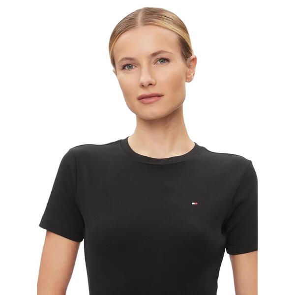 Γυναικείο T-Shirt Tommy Hilfiger New Slim Cody C_Nk Ss Black WW0WW40587-BDS