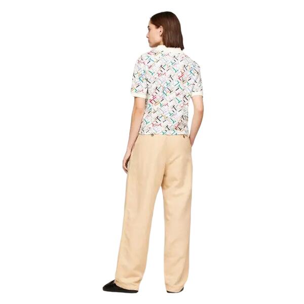 Γυναικείο Polo Tommy Hilfiger Reg Amd Polo Ss Th Multi Monogram/ Calico WW0WW41782-0K5