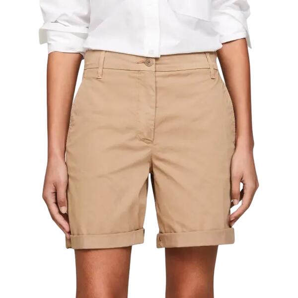 Γυναικείο Σορτς Tommy Hilfiger Co Blend Gmd Chino Short Beige WW0WW42457-AEG
