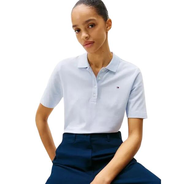 Γυναικείο Polo Tommy Hilfiger 1985 Reg Pique Ss Breezy Blue WW0WW43224-C1O