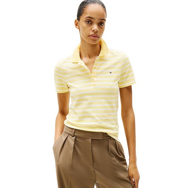 Γυναικείο Polo Tommy Hilfiger 1985 Slim Pique Ss Citronella Ecru Stp WW0WW43225-0FR