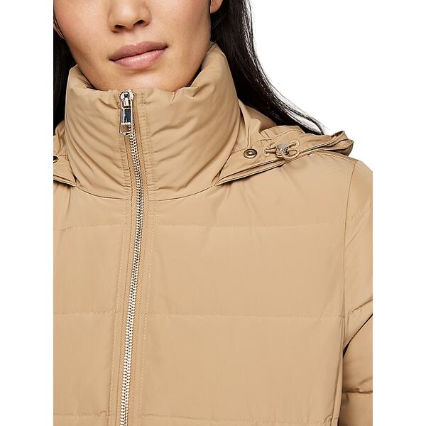 Γυναικείο Μπουφάν Tommy Hilfiger Heritage Down Tyra Coat With Fur Classic Khaki WW0WW43234-RBL