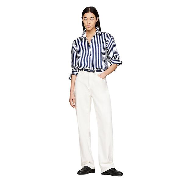 Γυναικείο Παντελόνι Tommy Hilfiger Relaxed Straight Hw Ecru WW0WW43464-YBL32