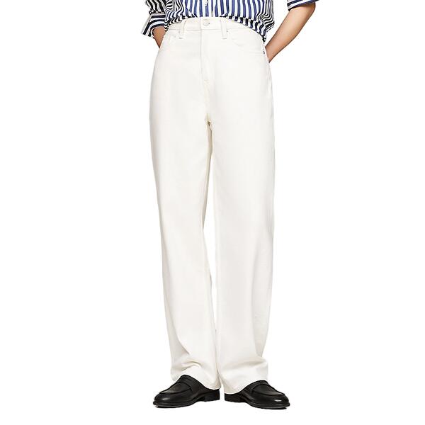 Γυναικείο Παντελόνι Tommy Hilfiger Relaxed Straight Hw Ecru WW0WW43464-YBL32