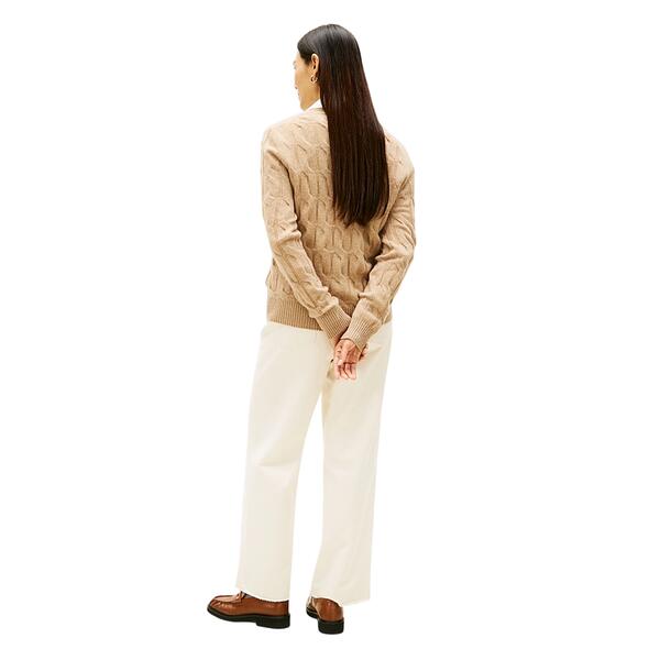 Γυναικείο Πουλόβερ Tommy Hilfiger Soft Wool Cable C-nk Safari Canvas Heather  WW0WW43586-ADM