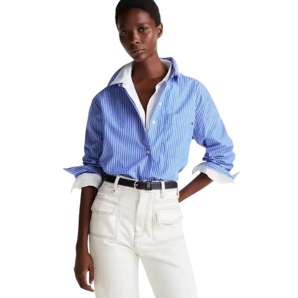 Γυναικείο Πουκάμισο Tommy Hilfiger Ess Poplin Easy Fit Shirt Blue Stp WW0WW45612-0X6