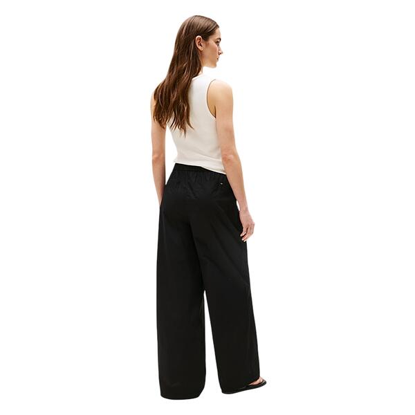 Γυναικείο Παντελόνι Tommy Hilfiger Poplin Wide Leg Pant Black WW0WW45891-BDS