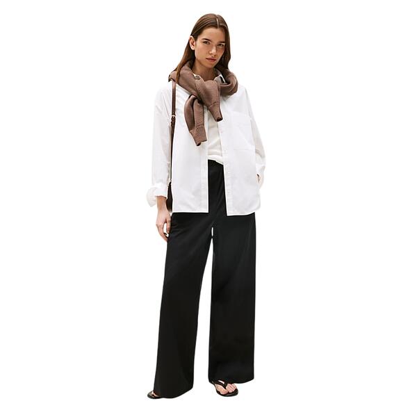 Γυναικείο Παντελόνι Tommy Hilfiger Poplin Wide Leg Pant Black WW0WW45891-BDS