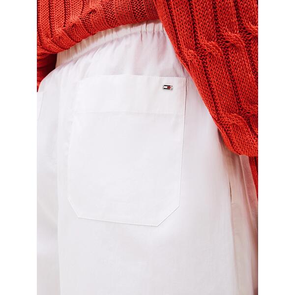 Γυναικείο Παντελόνι Tommy Hilfiger Poplin Wide Leg Pant Th Optic White WW0WW45891-YCF