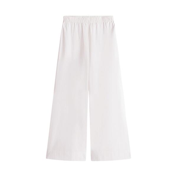 Γυναικείο Παντελόνι Tommy Hilfiger Poplin Wide Leg Pant Th Optic White WW0WW45891-YCF
