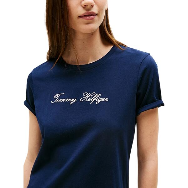 Γυναικείο T-Shirt Τommy Hilfiger Lurex Script Reg C Nk Ss Tee WW0WW47210-C1G