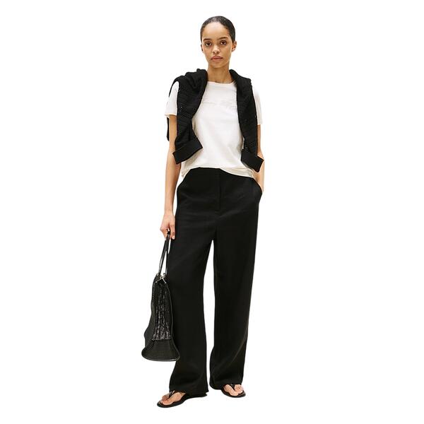 Γυναικείο T-Shirt Τommy Hilfiger Lurex Script Reg C Nk Ss Tee Ivory Silk WW0WW47210-YA8