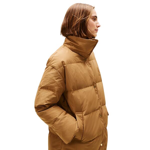 Γυναικείο Μπουφάν Tommy Hilfiger Crest Mw Down Reg Coat Hickory WW0WW47279-GWA