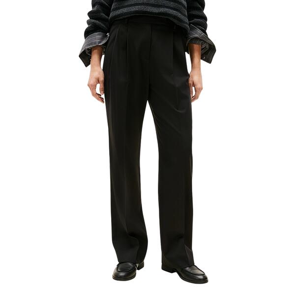 Γυναικείο Παντελόνι Tommy Hilfiger TIimeless Wool Rlxd Strt Pant Black WW0WW48352-BDS