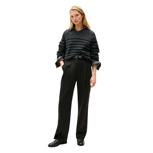 Γυναικείο Παντελόνι Tommy Hilfiger TIimeless Wool Rlxd Strt Pant Black WW0WW48352-BDS