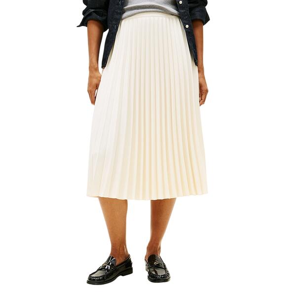 Γυναικεία Φούστα Tommy Hilfiger Fluid Pleated Pull On Midi Ivory Petal WW0WW43886-Z00