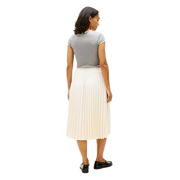 Γυναικεία Φούστα Tommy Hilfiger Fluid Pleated Pull On Midi Ivory Petal WW0WW43886-Z00