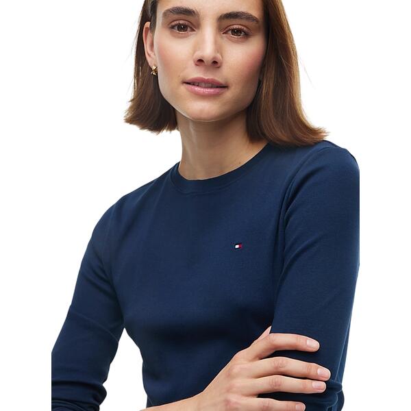 Γυναικεία Μπλούζα Tommy Hilfiger Cody Slim C-Nk L/s T-shirt Dark Blue WW0WW53689-C1G