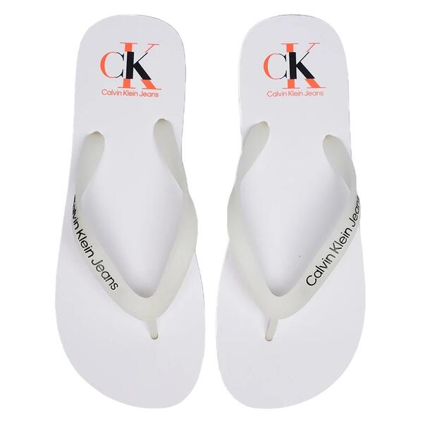 Ανδρικές Σαγιονάρες Calvin Klein Beach Sandal Logo White YM0YM00656-YBR
