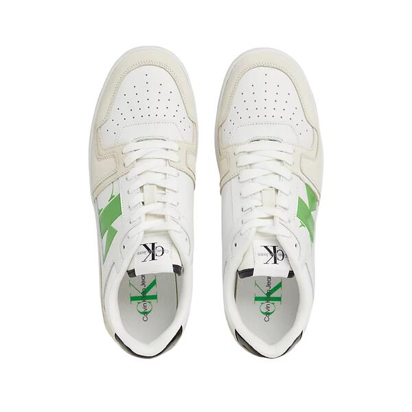 Ανδρικά Sneakers Calvin Klein Basket Cupsole Low Lth Nbs Dc Bright White/Black/Classic Green YM0YM00933-01T