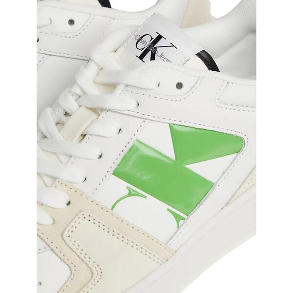 Ανδρικά Sneakers Calvin Klein Basket Cupsole Low Lth Nbs Dc Bright White/Black/Classic Green YM0YM00933-01T