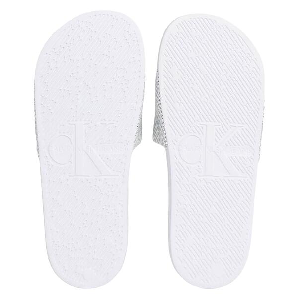 Ανδρικές Παντόφλες Calvin Klein Slide Aop Bright White/Black YM0YM00955-01W