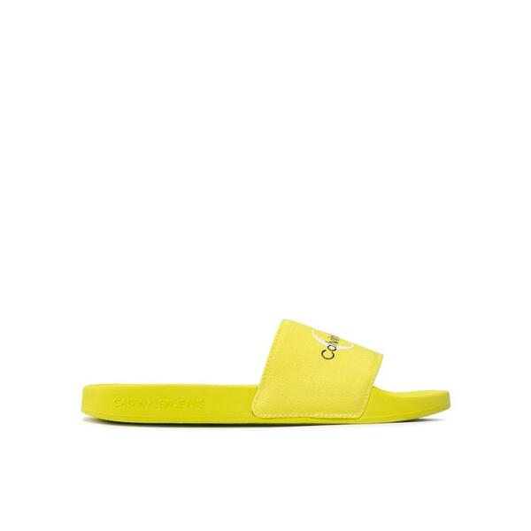 Γυναικείες Παντόφλες Calvin Klein Slide Monogram Co Lemon Lime YW0YW00103-LRE