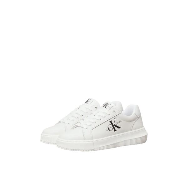 Γυναικεία Sneakers Calvin Klein Chunky Cupsole Leaceup Mon Lth Wn White YW0YW00823-YBR