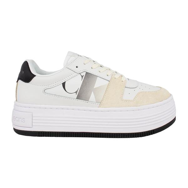 Γυναικεία Sneakers Calvin Klein Bold Flatf Low Lace Mix Nbs Sat Bright White_ Black YW0YW01308-01W