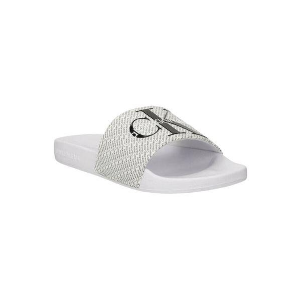 Γυναικείες Παντόφλες Calvin Klein Slide Aop Wn Bright White/Black Aop YW0YW01407-01W