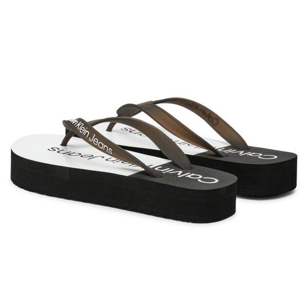 Γυναικεία Σανδάλια Calvin Klein Beach Sandal Flatform Monologo Black/Bright White YW0YW01617-0GM