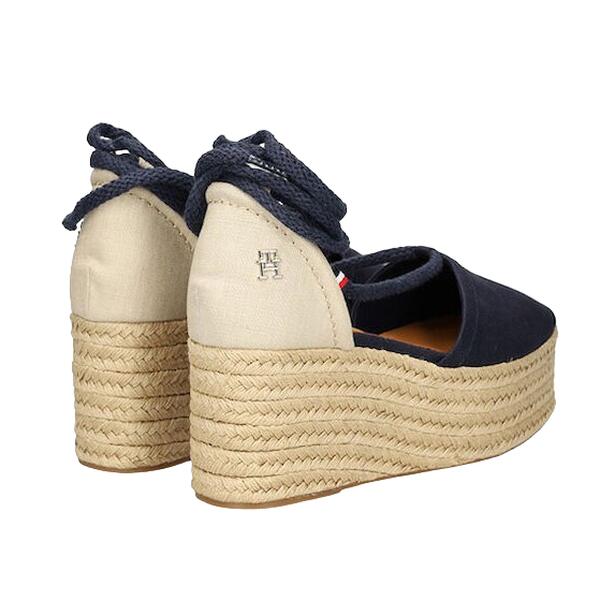 Γυναικείες Εσπαντρίγιες Tommy Hilfiger Closed Toe Linen Flatform Space Blue FW0FW07746-DW6