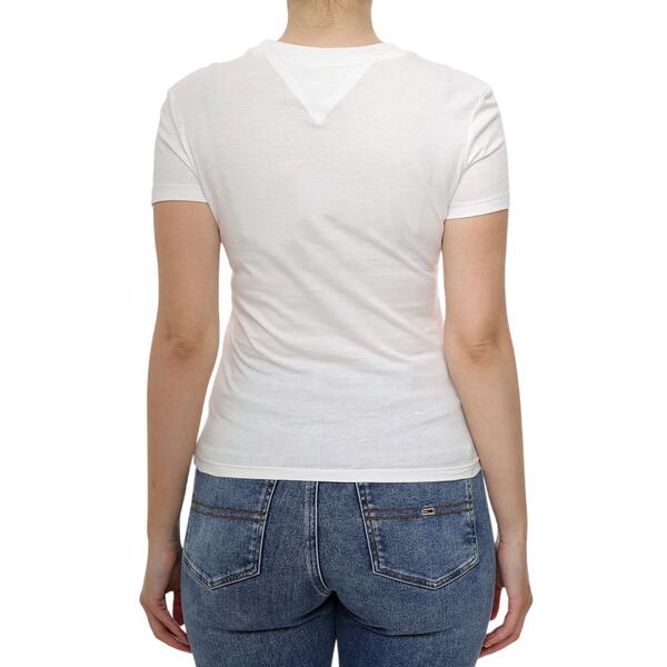 Γυναικείο T-shirt Tommy Jeans Slim Tonal Linear Tee Ext Ecru DW0DW20315-YBL